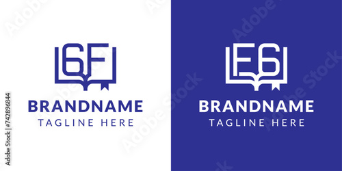 Letters GF and FG Book Logo, suitable for business related to book with FG or GF intials