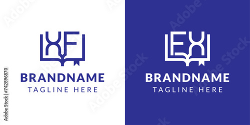 Letters XF and FX Book Logo, suitable for business related to book with FX or XF initials