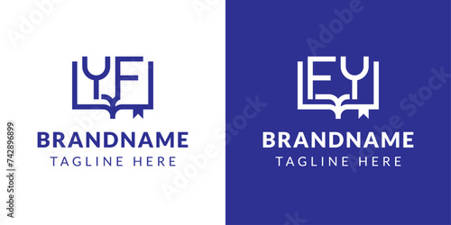 Letters YF and FY Book Logo, suitable for business related to book with FY or YF initials