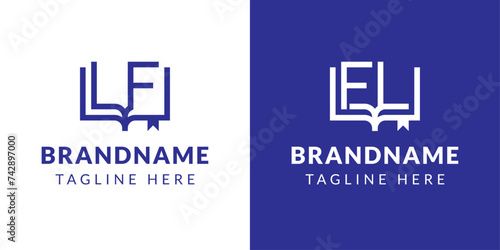 Letters LF and FL Book Logo, suitable for business related to book with FL or LF initials