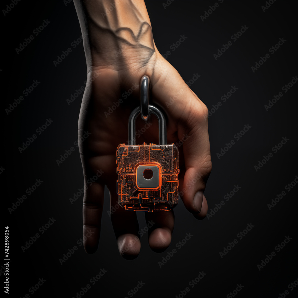 Cybersecurity and privacy concept, protect data, Lock icon and internet network security technology concept,
