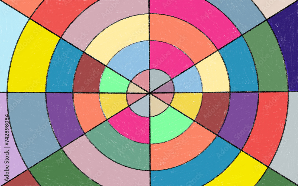 Fototapeta premium colorful stripe wheel drawing background