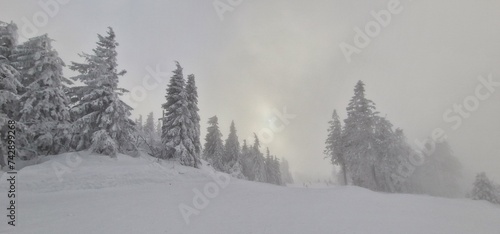 Hochficht Ski Slope, nestled in the picturesque Bohemian Forest on the Austria-Czech Republic border, is a winter wonderland for skiing enthusiasts. With pristine slopes and stunning alpine views, thi photo