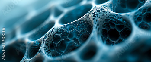 Microscopic Marvel: Intricate Cellular Foam Structure created with Generative AI technology