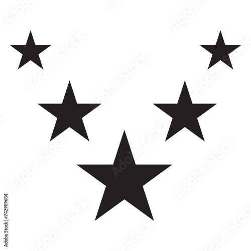 Star icon collection. Star vector icons set with shadow.
