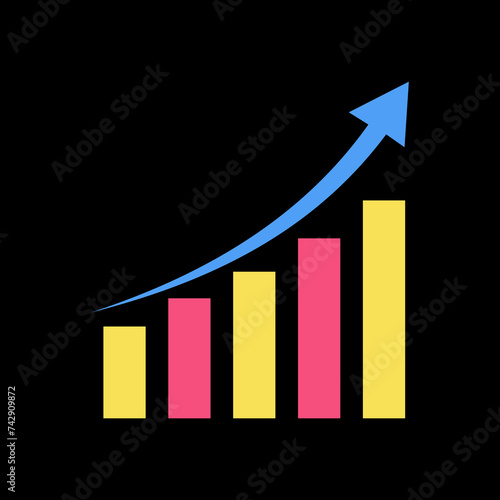 Vector growing graph icon