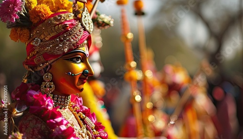 Indian Woman Celebrating Holi Festival