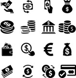 Money icons set vector illustration graphic design