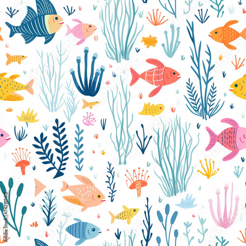 Seamless pattern fish
