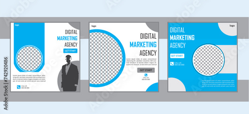 Set of minimal business marketing social media post 