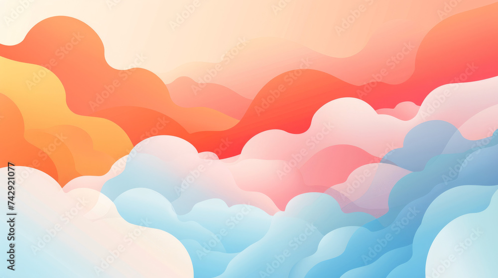 Warm Gradient Cloudscape with Pastel Colors Warm Gradient Cloudscape with Pastel Colors