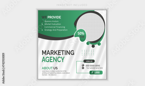 Digital marketing banner design template. Social media poster, banner template design. Editable Corporate business poster template. Web banner (ID: 742930089)