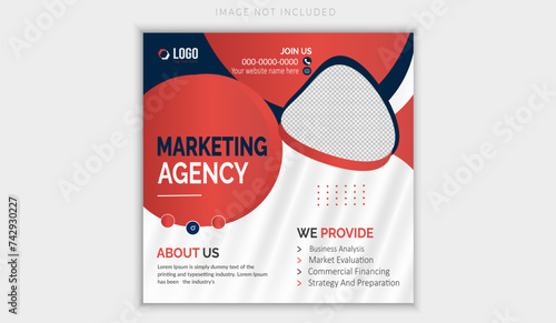 Digital marketing banner design template. Social media poster, banner template design. Editable Corporate business poster template. Web banner (ID: 742930227)