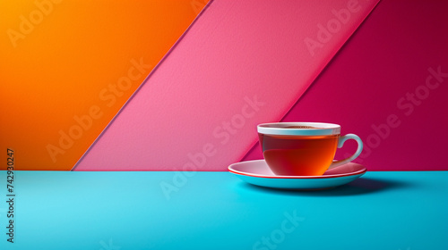 Minimalist morning tea for breakfast concept background concept with copy-space.