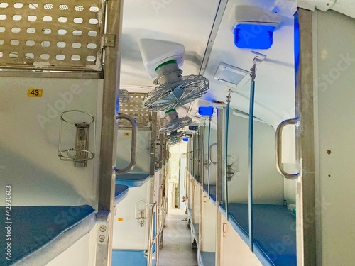 Interior of a Shatabdi Express train in India photo