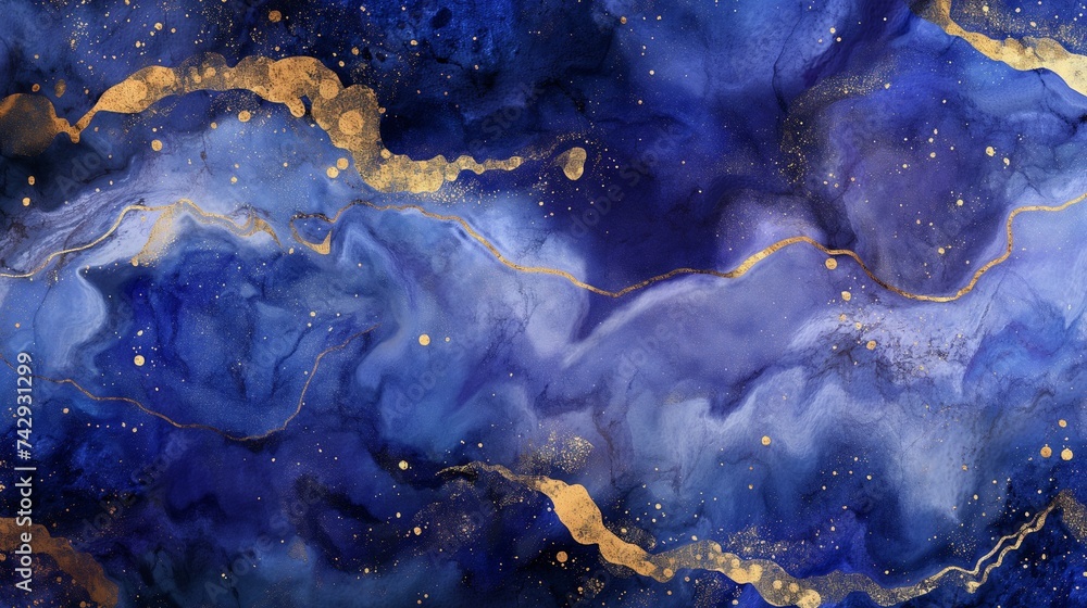 A seamless background of deep blues, purples, and golds, suggesting a night sky or galaxy, with watercolor textures adding depth and a sense of the infinite. A seamless background of deep blues, purples, and golds, suggesting a night sky or galaxy, with watercolor textures adding depth and a sense of the infinite.