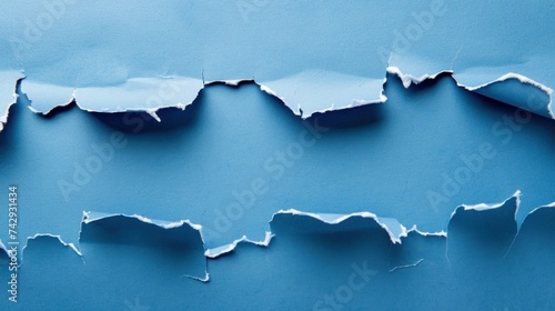 torn blue paper for text 