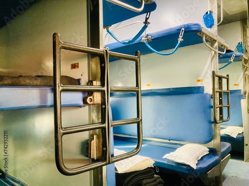 Interior of a Shatabdi Express train in India photo