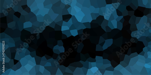 Dark BLUE vector pattern. Quartz dark Navy blue Broken Stained Glass Background. Voronoi diagram background. Seamless pattern shapes vector Vintage Quartz surface white for bathroom or kitchen