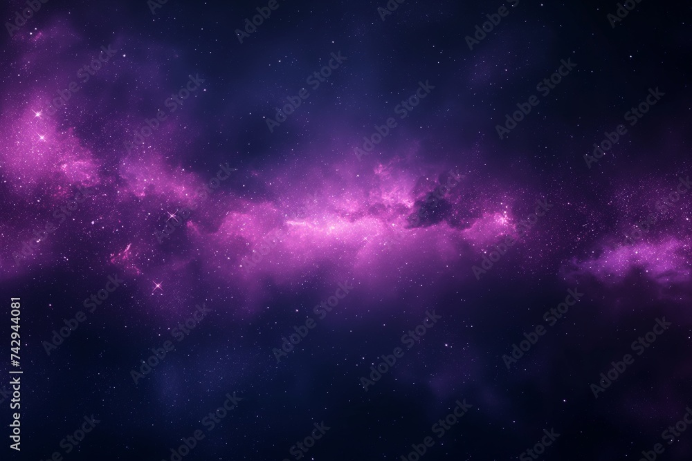Vibrant Purple Nebula in Space with Stars, Cosmic Background for Science and Astronomy Concepts