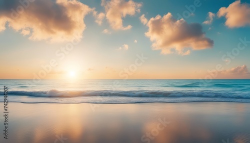 Sky Blue Cloud Background Horizon Spring Clear Sky in Morning by the beach