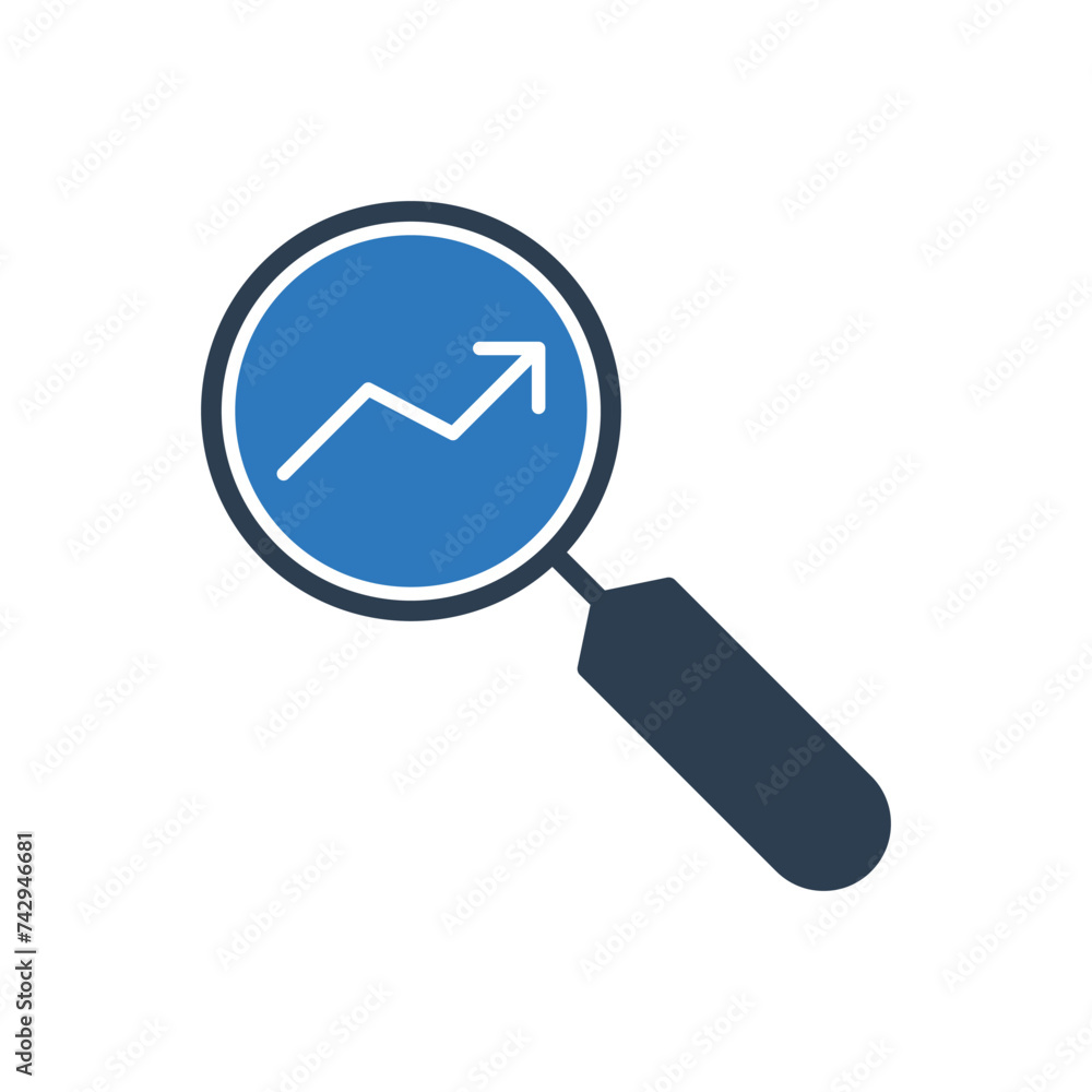 Search Report Icon - Growing Chart Icon Search Report Icon - Growing Chart Icon