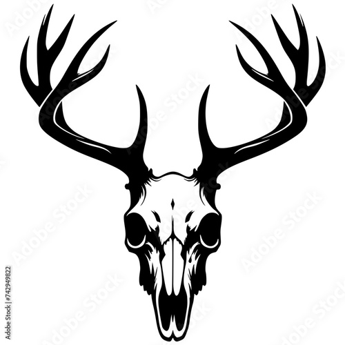 Deer head skull silhouette