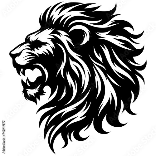 Lion head silhouette