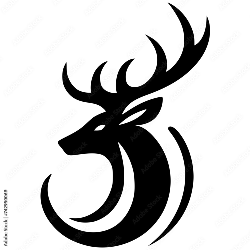 Simple deer head logo Simple deer head logo