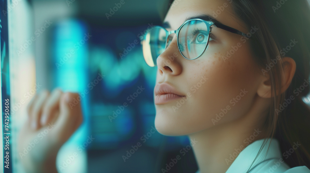Thinking about how to take the business to technological heights. Cropped shot of an attractive young businesswoman working in her office. Thinking about how to take the business to technological heights. Cropped shot of an attractive young businesswoman working in her office.