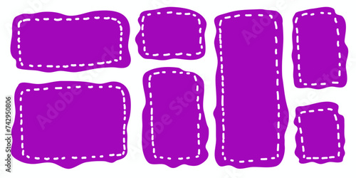 Hand drawn minimalist poster set with quotes and frame templates. Isolated text box with colored blank speech forms. Vector illustration on white background.