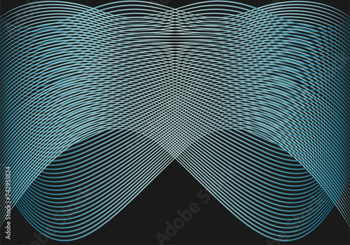 Fondo azul con líneas en forma de malla curvas. 