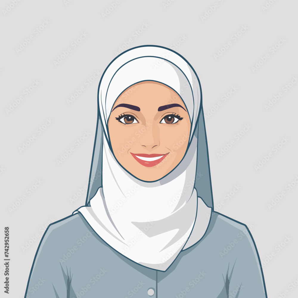 Hijab woman muslim girl vector cartoon illustration Hijab woman muslim girl vector cartoon illustration