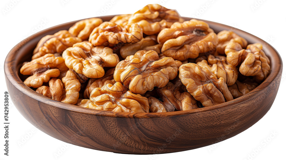 Wooden Bowl Filled With Walnuts Wooden Bowl Filled With Walnuts