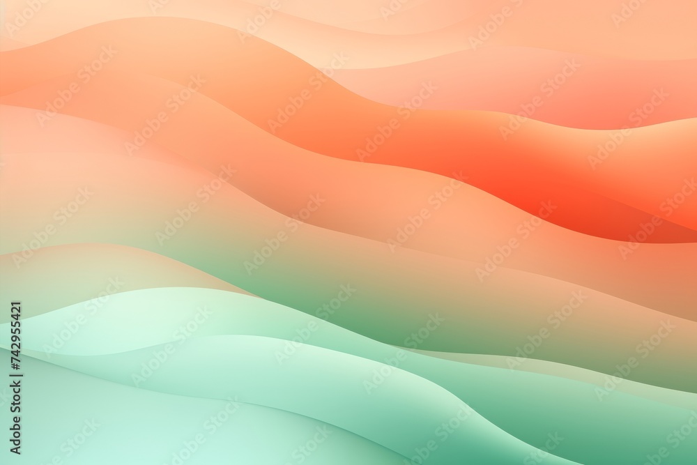 Peach Sorbet to Mint Green abstract fluid gradient design, curved wave in motion background for banner, wallpaper, poster, template, flier and cover Peach Sorbet to Mint Green abstract fluid gradient design, curved wave in motion background for banner, wallpaper, poster, template, flier and cover