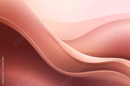 Rose Gold to Cocoa Brown abstract fluid gradient design, curved wave in motion background for banner, wallpaper, poster, template, flier and cover