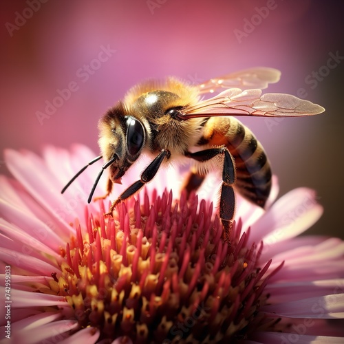 Bee on Flower: Pollination in Action   © zahidcreat0r