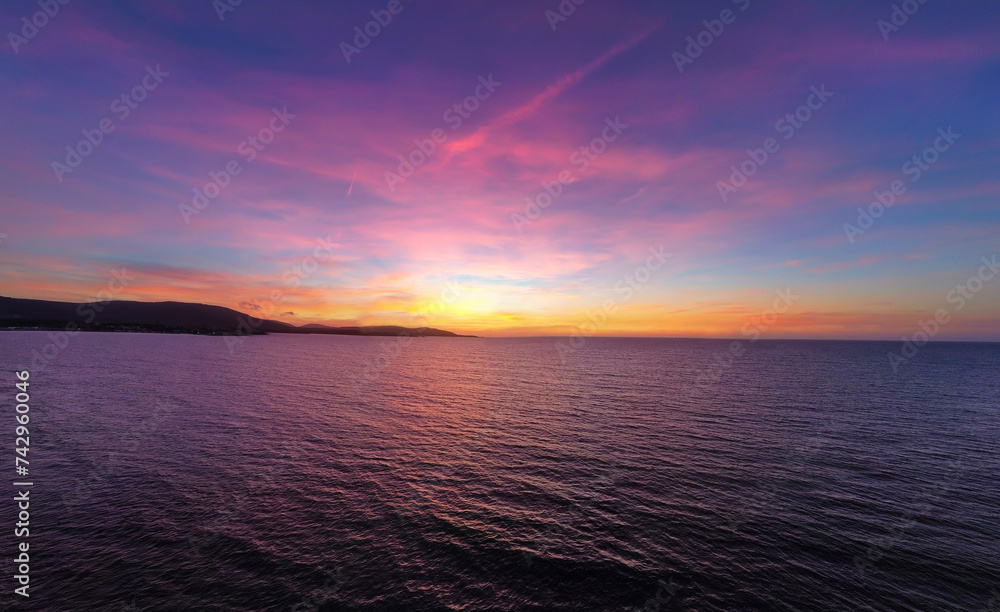 Obraz premium Colorful sunset at the sea in Sardinia