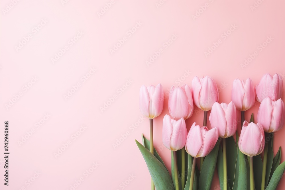 Soft Pink Tulips Elegance - A Harmonious Spring Display Generative AI Soft Pink Tulips Elegance - A Harmonious Spring Display Generative AI