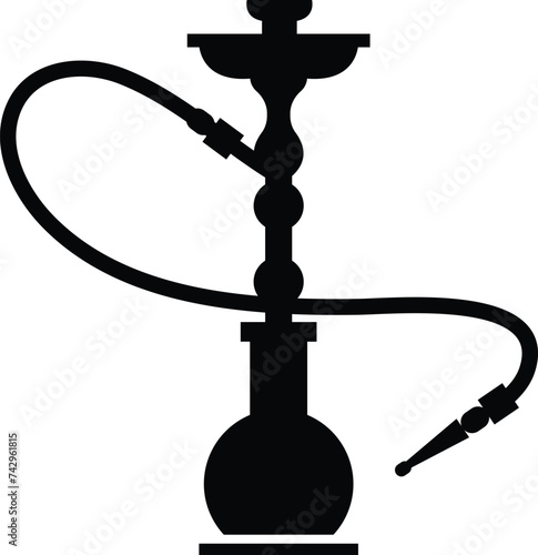 Hookah Icon on Black and White Vector Backgrounds