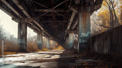 Infrastructure Decay: Deteriorating infrastructure, including crumbling roads, bridges, and public utilities, reflecting neglect and lack of investment