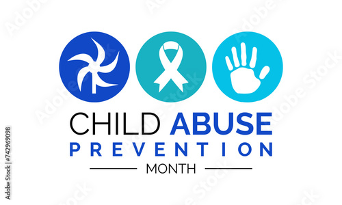 Vector illustration on the theme of National Child abuse prevention and awareness month of April. Greeting card, Banner poster, flyer and background design.