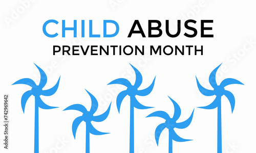 Vector illustration on the theme of National Child abuse prevention and awareness month of April. Greeting card, Banner poster, flyer and background design.