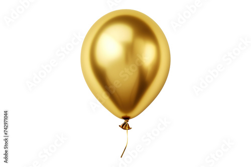 Shinny Gold Balloon on Transparent Background