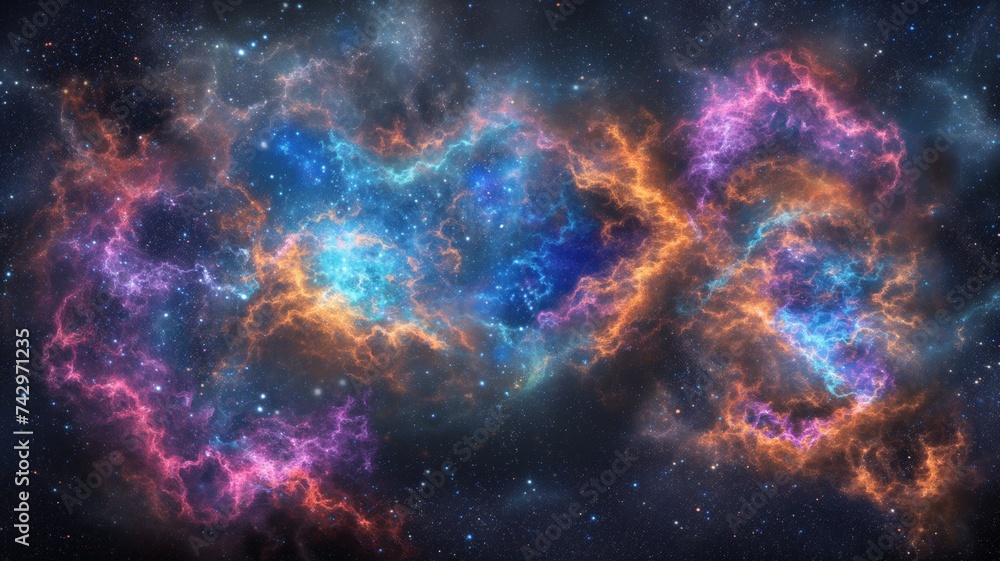 Vibrant Cosmic Nebulae Illuminating the Beauty of the Universe