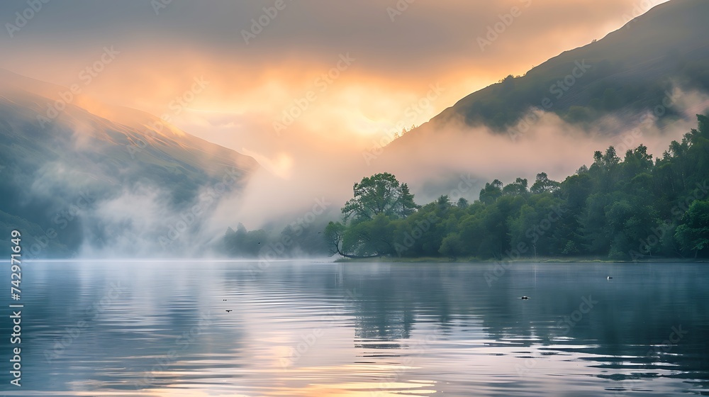 A misty morning on the shores of Loch Ness, where legends of the water horse linger