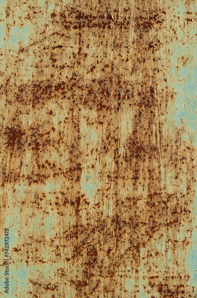 Rusty green sheet of iron Rusty green sheet of iron