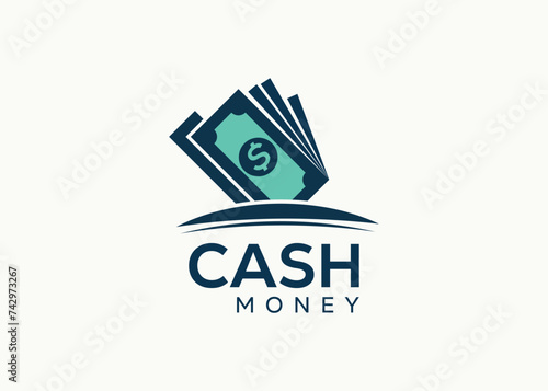 Minimalist Money logo design vector template. Cash money for business finance vector. Money investing logo