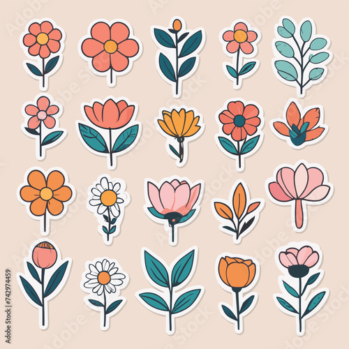 Flower set vector illustration