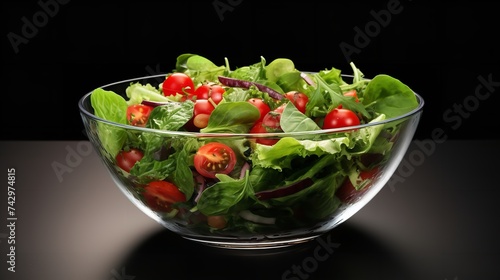  Fresh Salad in a Bowl Isolated on Transparent